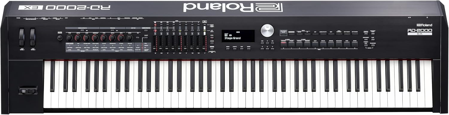 Roland RD-08 Stage Piano | Authentic RD Sound & Playability | 88-Note Weighted-Action PHA-4 Keyboard | Bundle, H&A Keyboard Stand, Sustain Pedal, Piano Bench & Studio Monitor Headphones