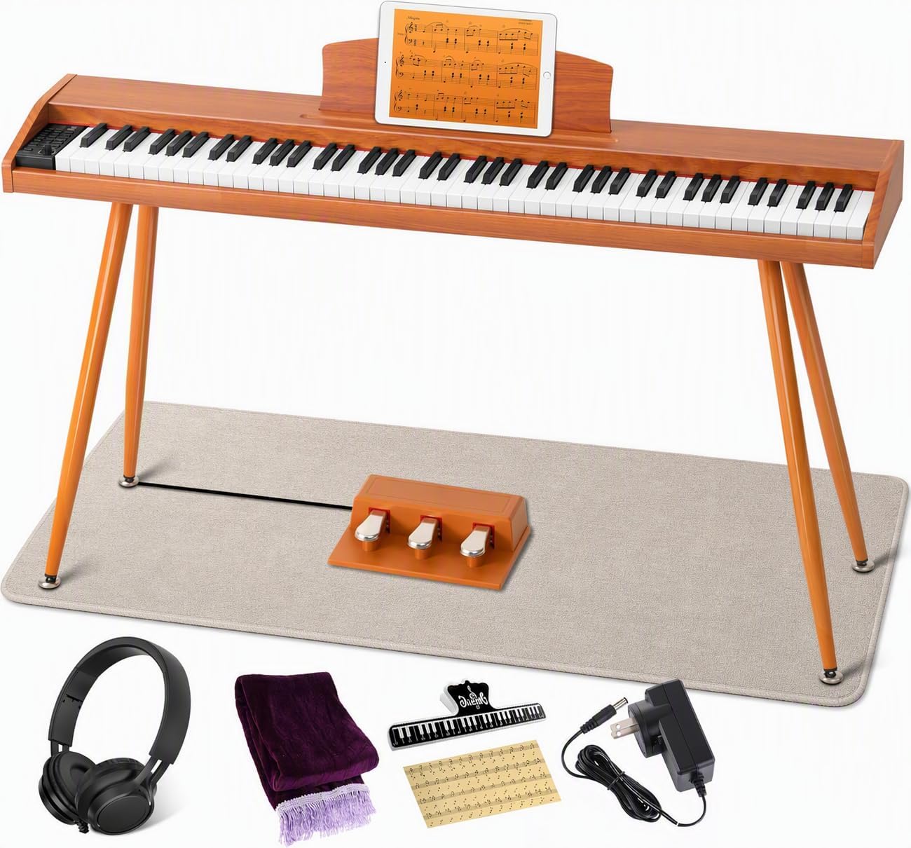 UISCOM Digital Piano Keyboard 88 Key Semi-Weighted for Beginners,Electric